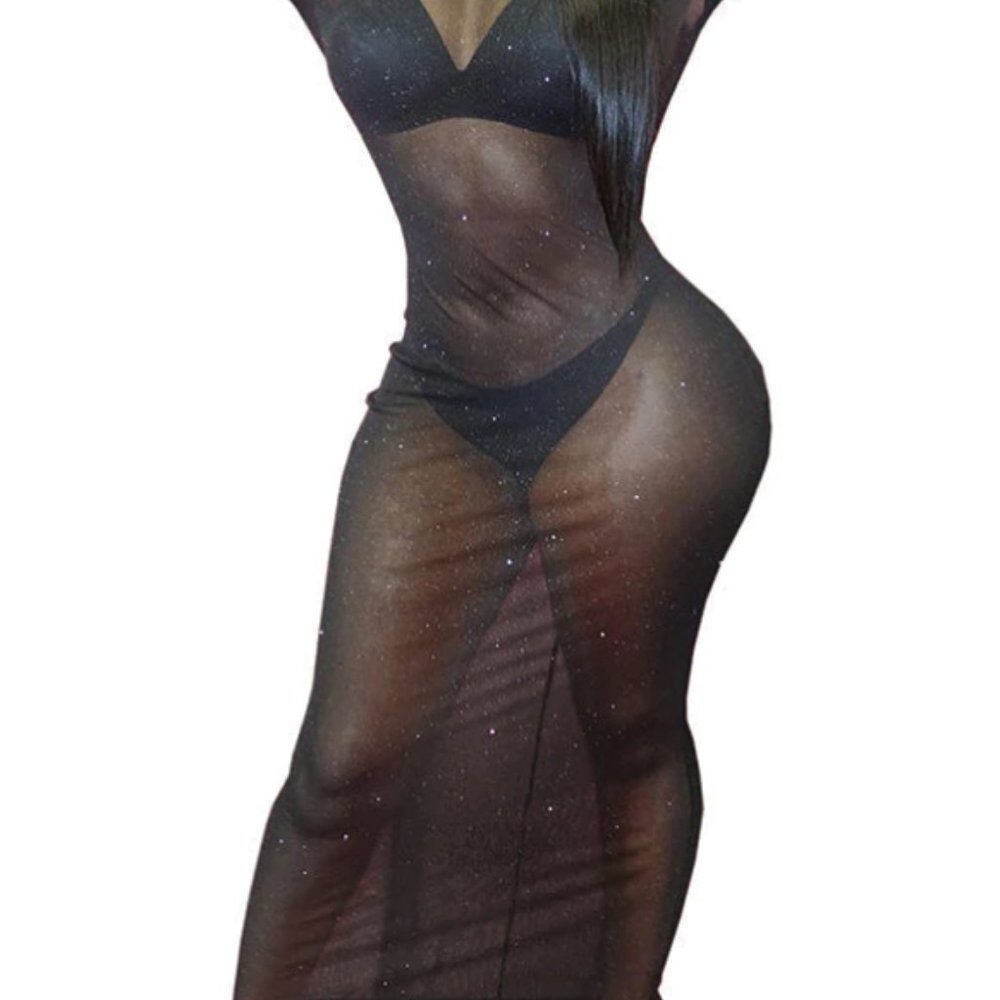 Sheer long sleeve dress